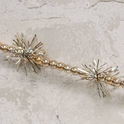 Left. BreeBe - Champagne Bead & Tinsel Garland 43"L - Champagne.