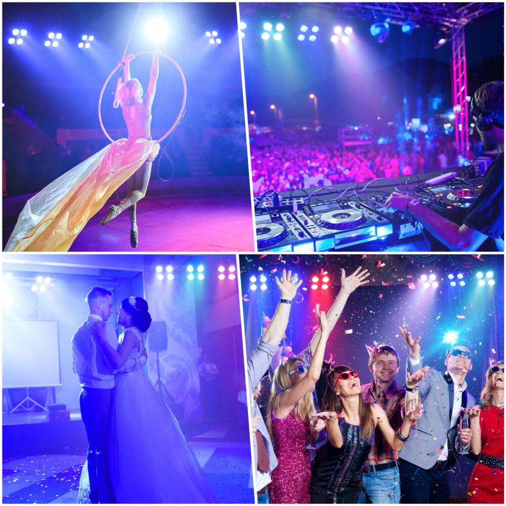 Alt View 1. UKing - LED 4x18W RGBWA+UV Battery Powered WIRELESS DMX Par Can DJ Uplighting Up Light.