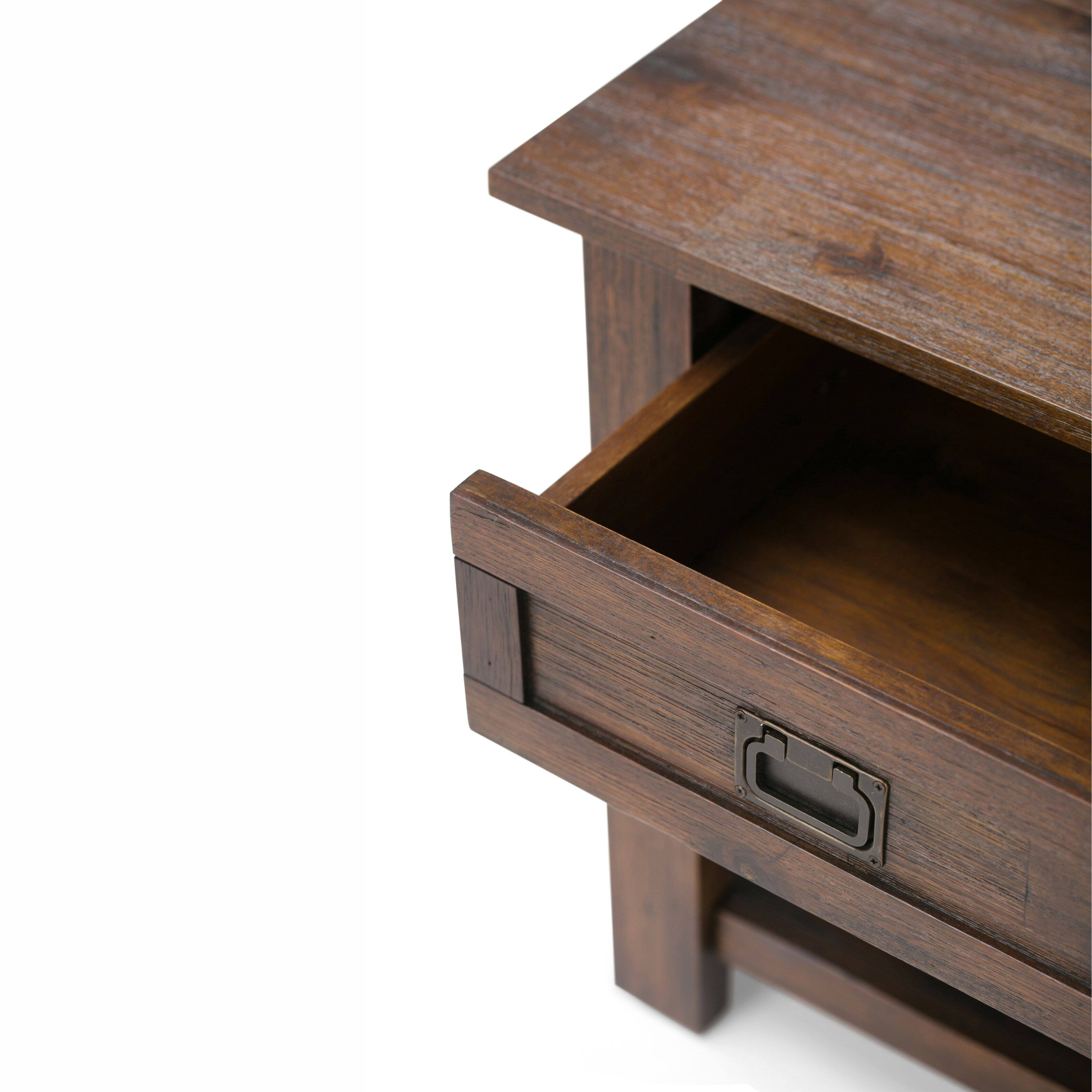 Alt View 3. Simpli Home - Monroe 22 inch End Table (Set of 2) - Distressed Charcoal Brown.