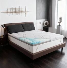 Vipbear - 4 Inch Queen Ice Silk Cover, Premier Cooling Gel+Bamboo High-Density Support, Extra Firm to Firm Mattress Topper - White