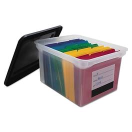 Advantus - File Tote Storage Box with Snap-on Lid Closure, Letter/Legal - Clear
