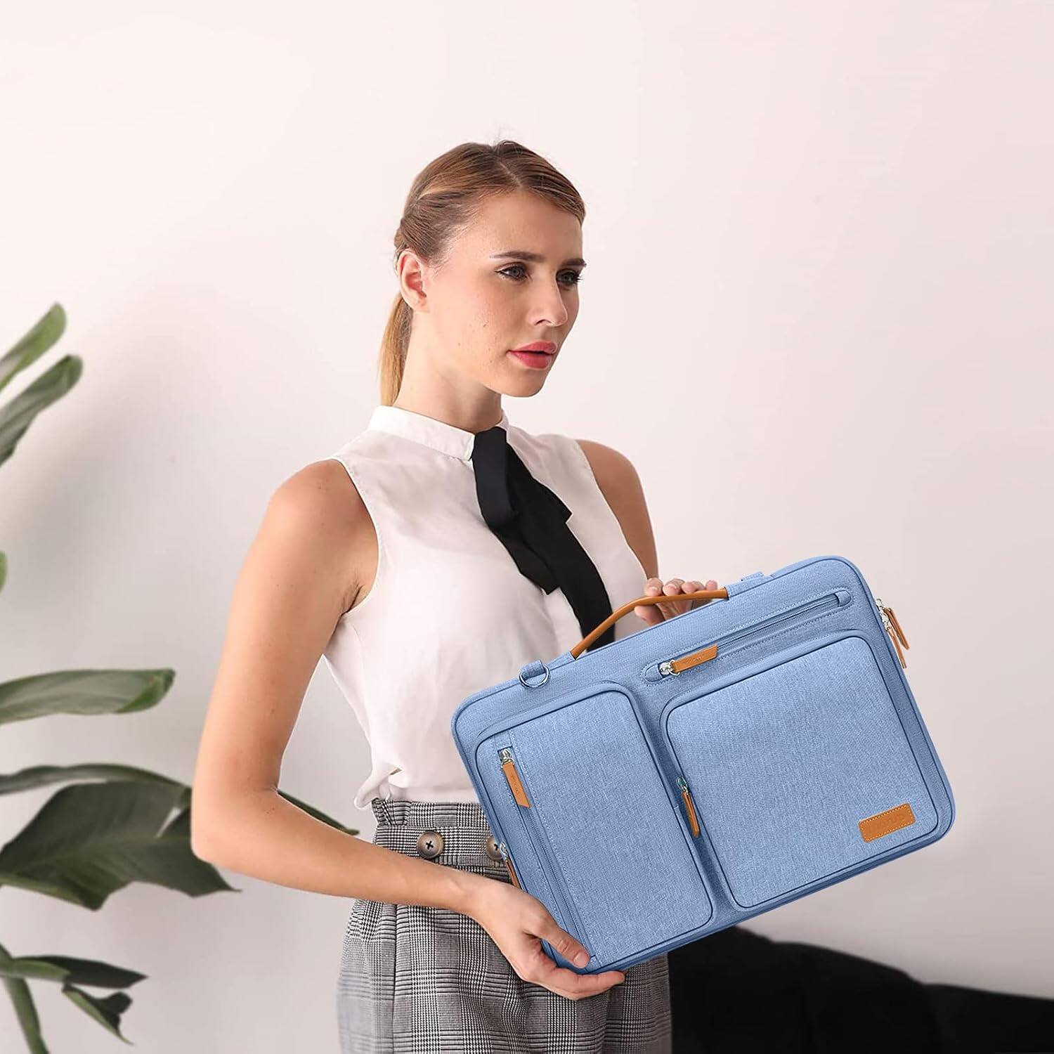 Angle. mosiso - 360 Protective Laptop Shoulder Bag 15-15.6 inch Computer Messenger Bag for MacBook Pro 16 inch HP Dell Lenovo Asus - Sky Blue.