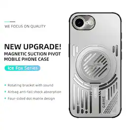 Dteck - Magnetic Case for Apple iPhone 17e with Ring Stand, Heat Dissipation Shockproof Protective Cover Built in Lens Protector - Gray