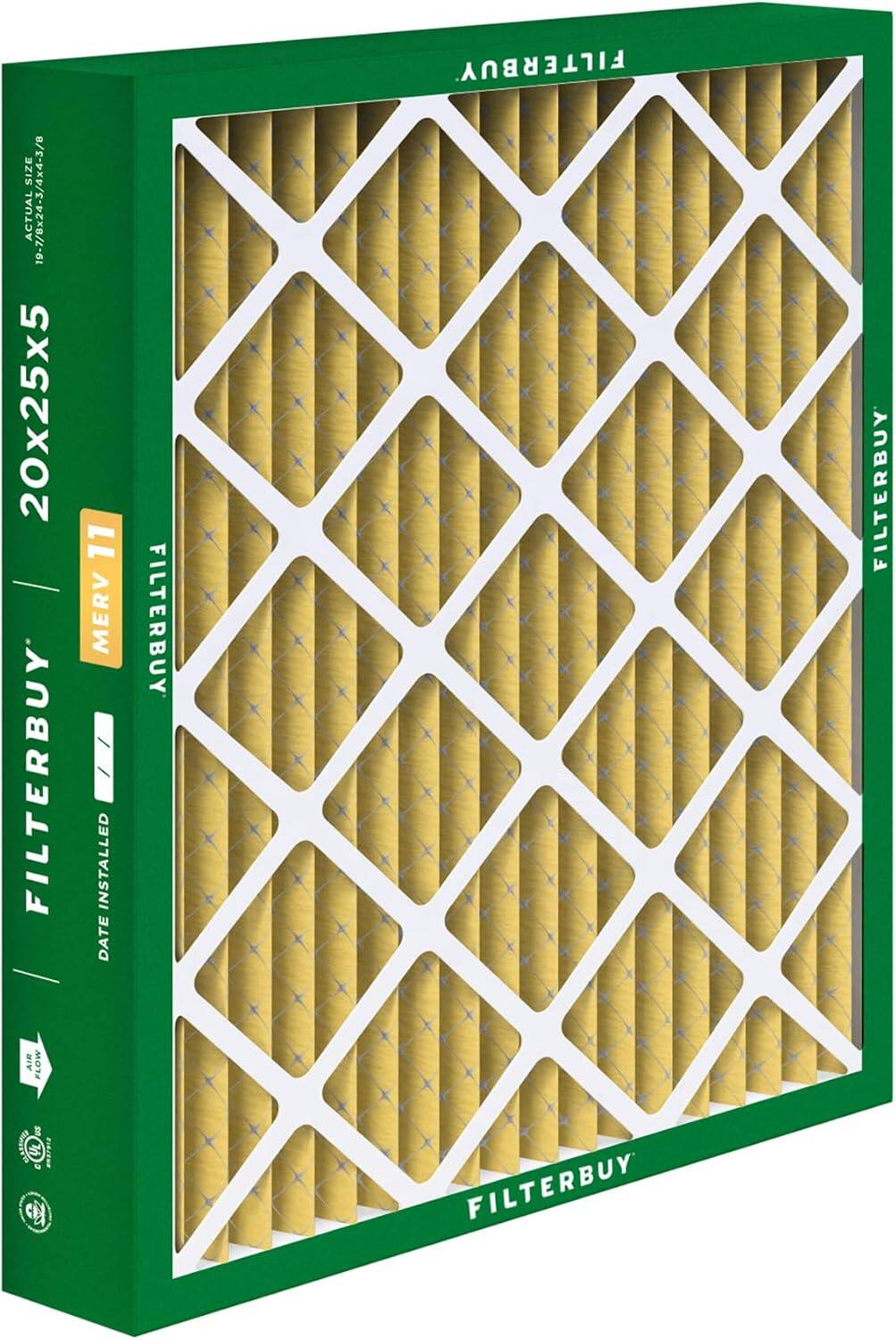 SIZE ACTUAL 8/Ex/X8/L-6L 20x25x5 LL | MERV FILTERBUY INSTALLED DATE A FLOW FILTERBUY FILTERBUY FILTERBUY