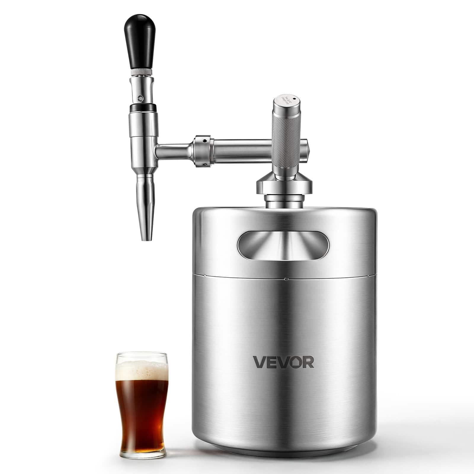 VEVOR - Nitro Cold Brew Coffee Maker 135 oz Nitrogen Dispenser System, Home Brew Coffee Keg, Portable Nitrogen Infuser - Silver price history on PriceWatchPro