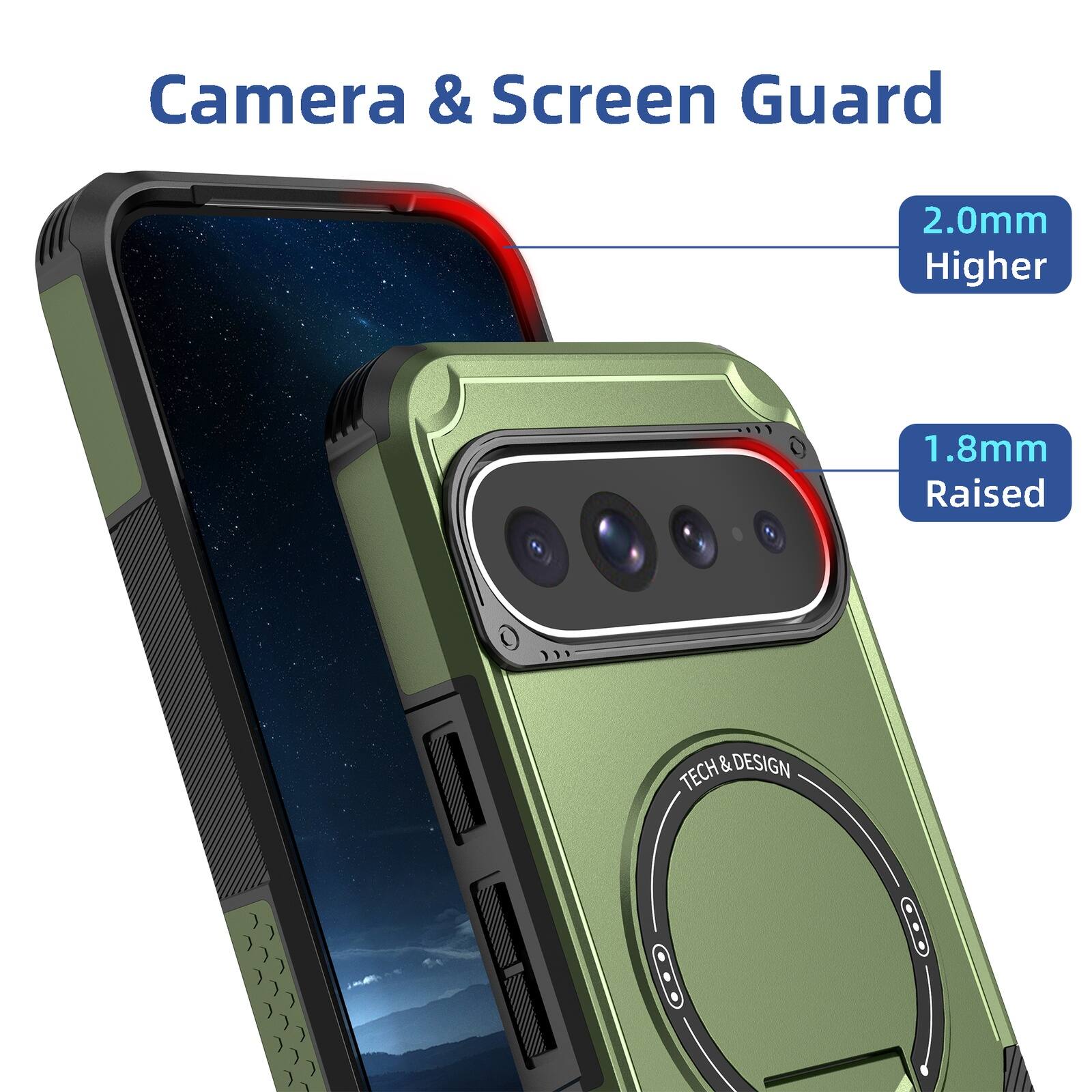 Camera & Screen Guard

2.0mm Higher

1.8mm Raised

TECH & DESIGN