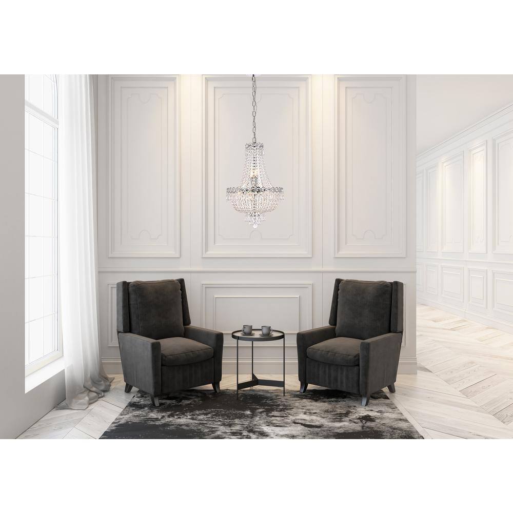 Alt View 1. Elegant Lighting - Century 8 light Chrome Pendant Clear Royal Cut Crystal - Chrome.