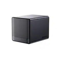Front. Minisforum - N5 Pro AI NAS, AMD Ryzen HX Pro 370, 16GB RAM, 5 Bay 144TB Capacity, Dual High‑Speed LAN - Black.
