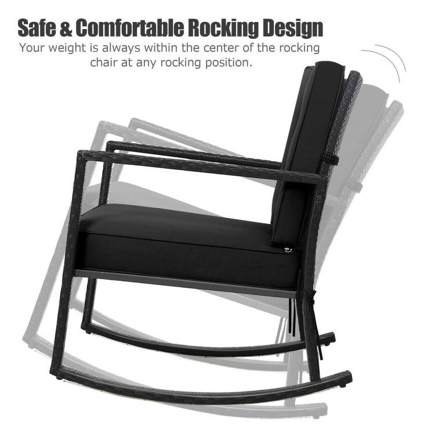 Safe & Comfortable Rocking Design  
Your weight is always within the center of the rocking chair at any rocking position.