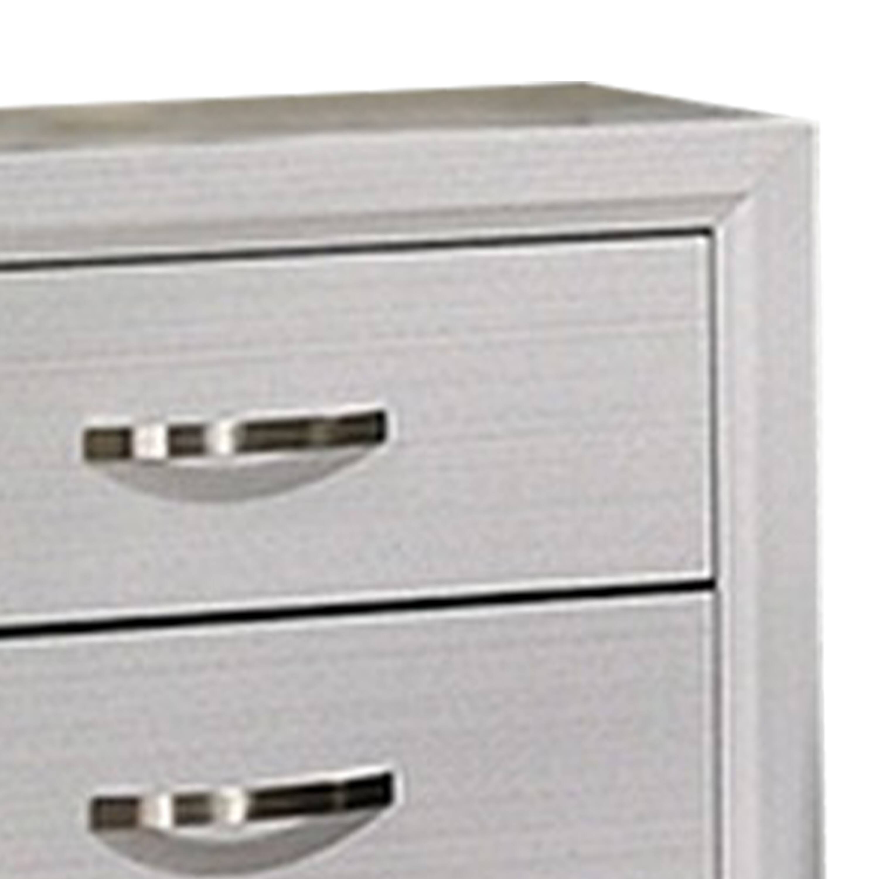Alt View 1. Manhattan Lane - Erica Nightstand, 2 Drawers, White Wood Finished Frame, Metal Handles - White, Black, Nickel.
