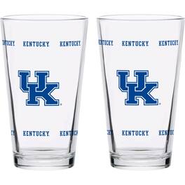 Indigo Falls - Kentucky Wildcats Two-Pack Knockout 16oz. Pint Glass Set - Multicolor