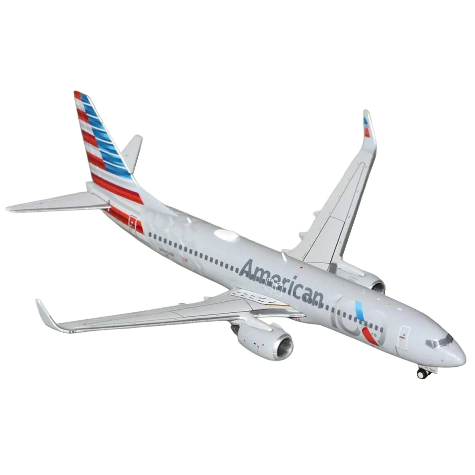Alt View 1. GeminiJets - Boeing 737-800 Commercial Aircraft "American Airlines" Gray w/Stripes 1/400 Diecast Model Airplane by GeminiJets.