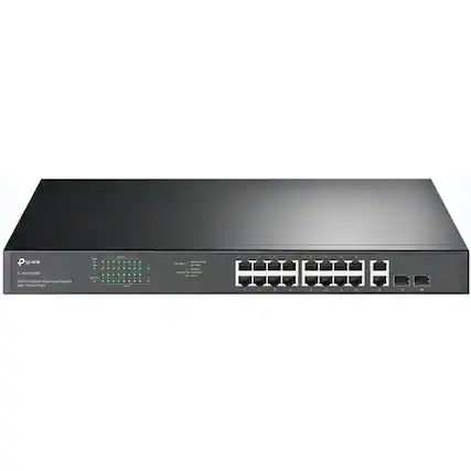 Front. TP-Link - TP-Link TL-SG1218MP - 18-Port Gigabit Rackmount Switch with 16 PoE+ - 16 Ports - 2 Layer Supported - Modular - 2 SFP - Unknown.