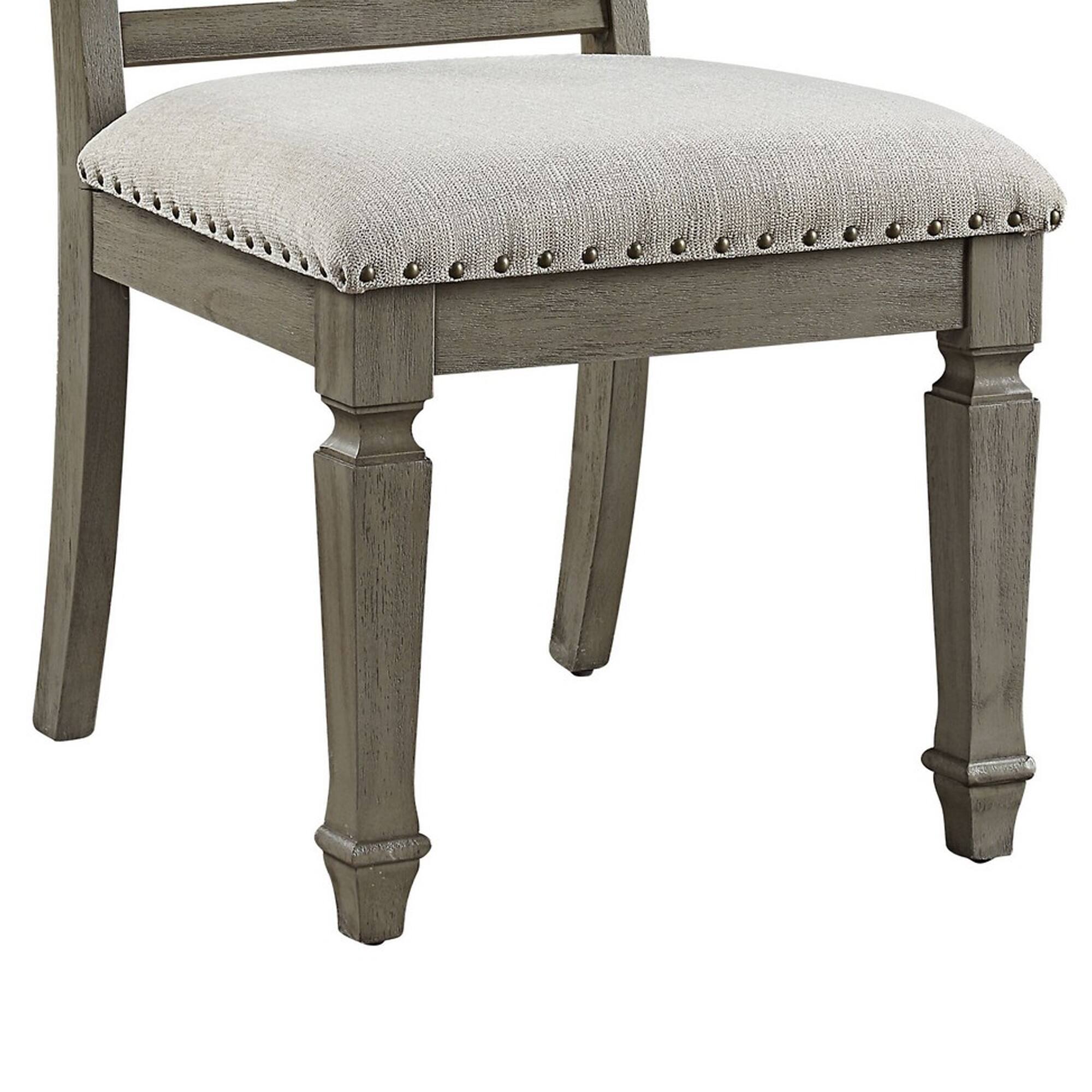 Alt View 3. Manhattan Lane - Side Chair with Fabric Seat and Fiddle Back, Set of 2 - Brown.