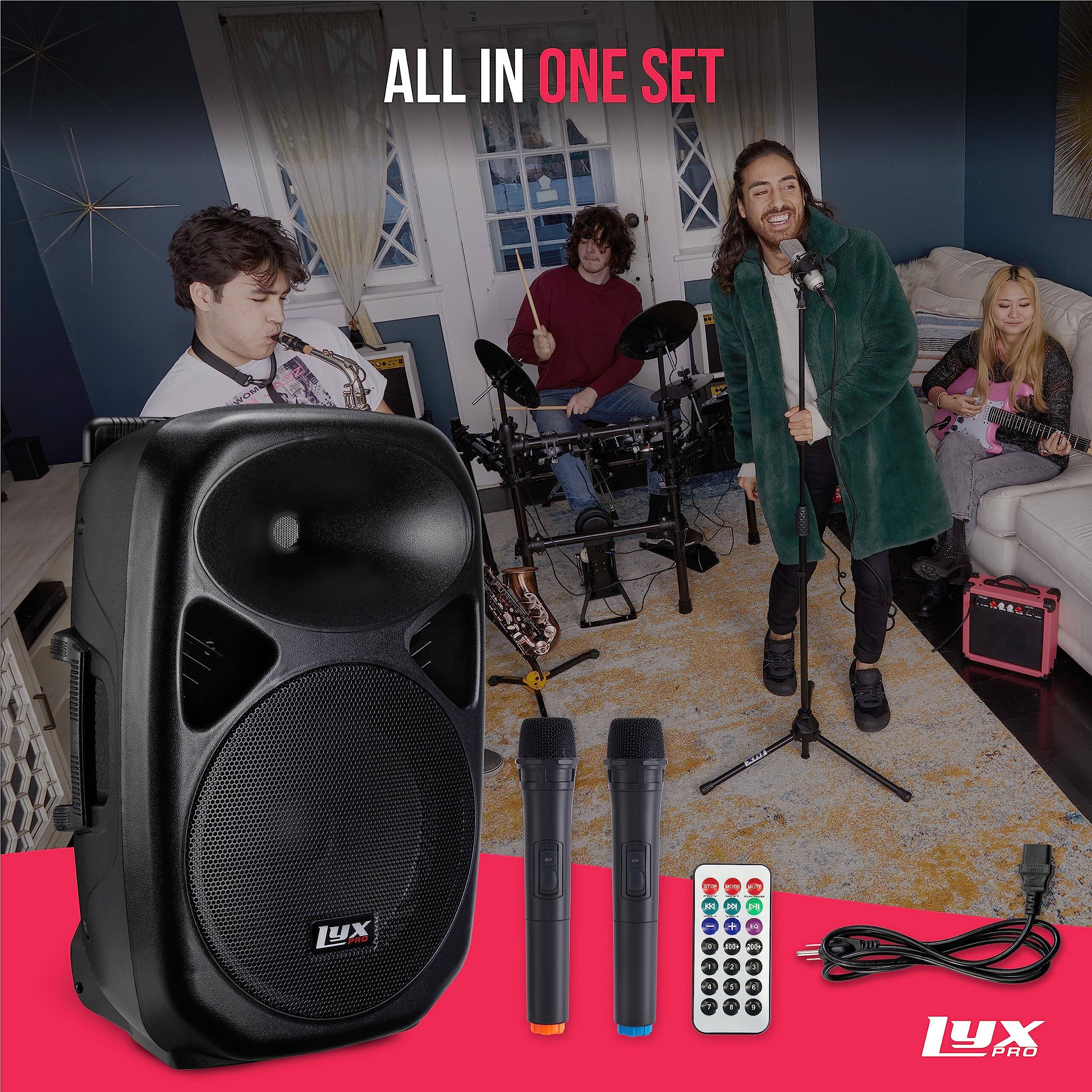 Lyxpro 12 Inch Rechargeable Battery PA Speaker, PA System W