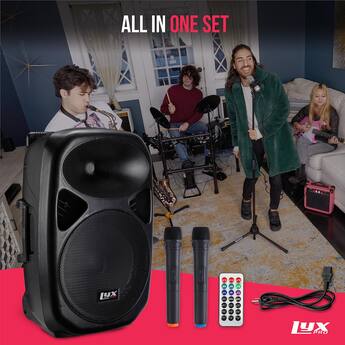 Lyxpro 12 Inch Rechargeable Battery PA Speaker, PA System W Lyxpro 12 Inch Rechargeable Battery PA Speaker, PA System W