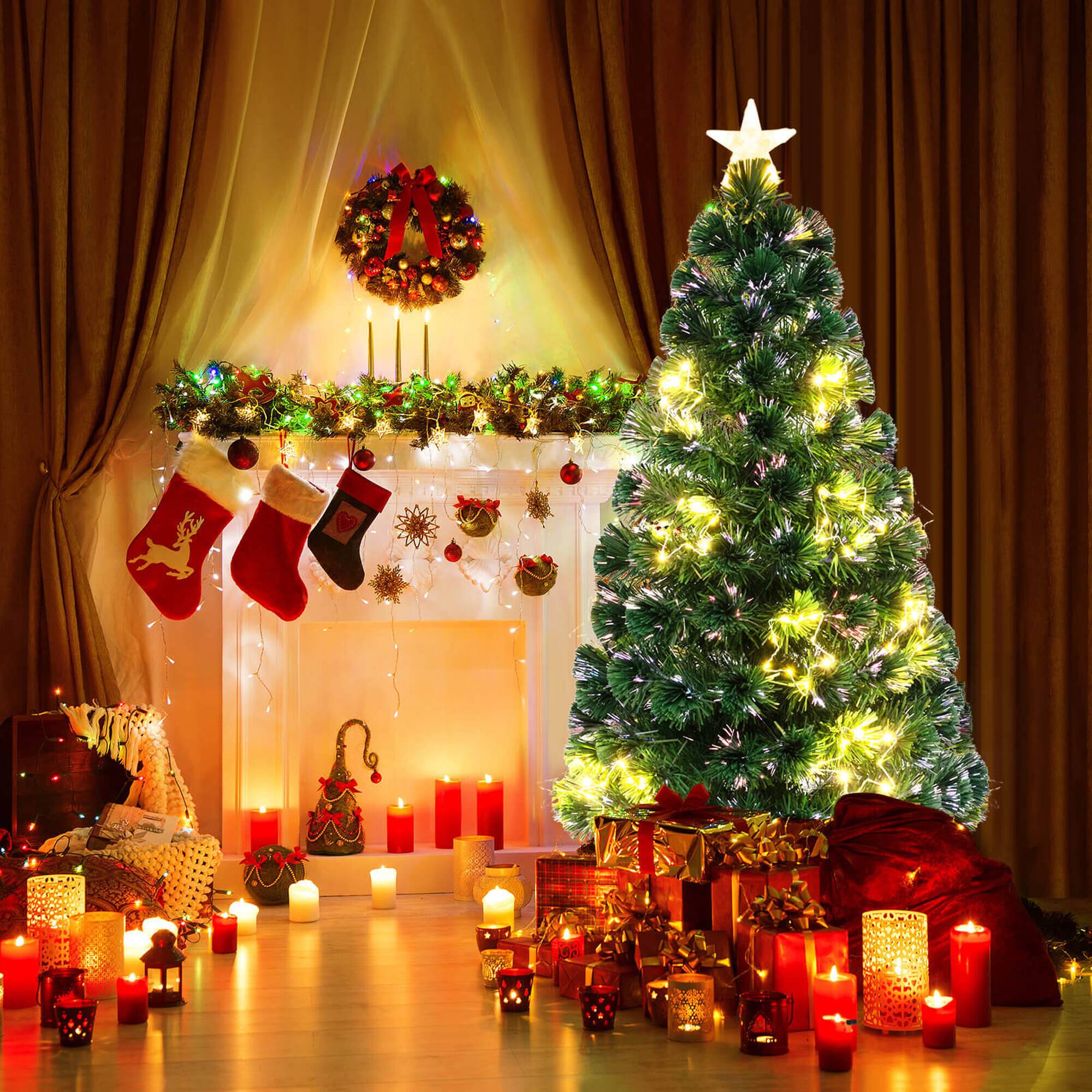 Alt View 1. Costway - Costway 4 FT Artificial Xmas Tree with 130 Branch Tips 197 Warm White LED Lights - Green.