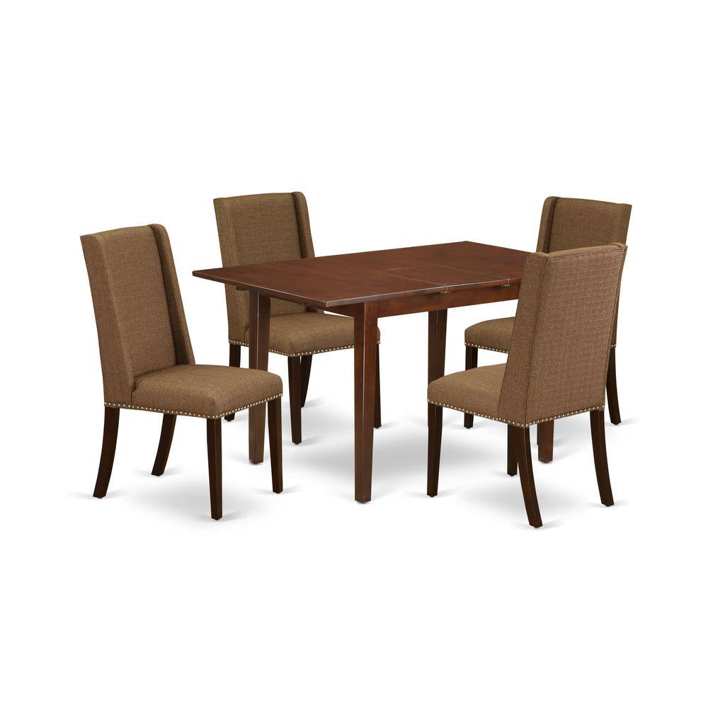 Back. East West Furniture - Dining Room Set Mahogany - Brown.
