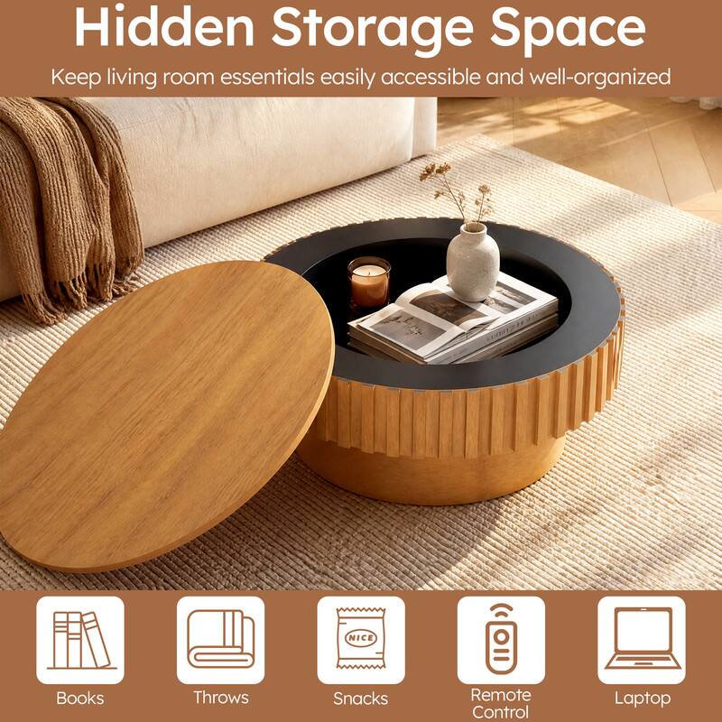 Hidden Storage Space  
Keep living room essentials easily accessible and well-organized

- Books
- Throws
- Snacks
- Remote Control
- Laptop
