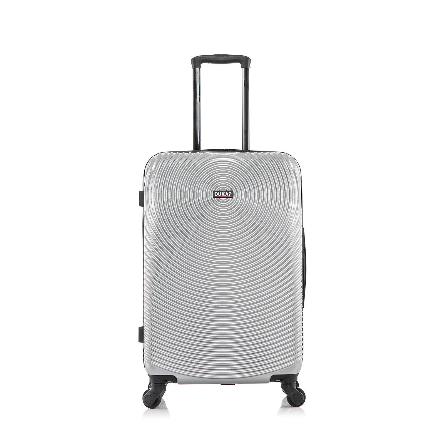 Angle. DUKAP - Inception Lightweight Hardside Spinner Luggage 24" - SILVER.