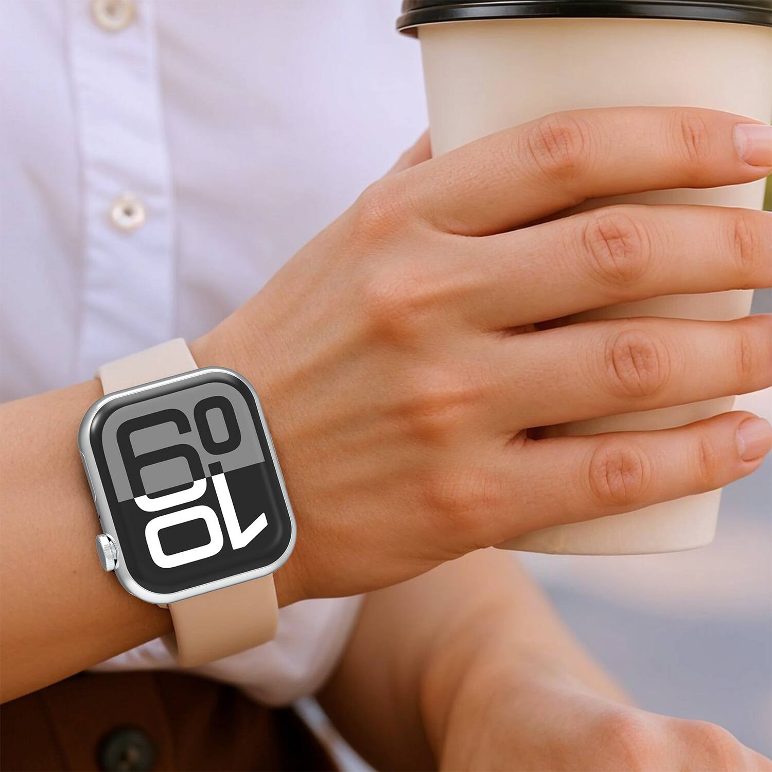 Alt View 1. Vena - 2 Pack For Apple Watch Band Series 10 42mm, Band Series 11 41mm 9/8/7, Silicone Sport Strap For Watch 40mm, White+Pink - Multi.