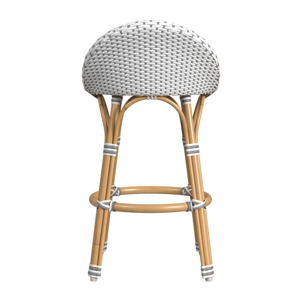Angle. Butler Specialty - Inez 24 in. Seat Height Rattan Low Back Counter Stool - Gray.