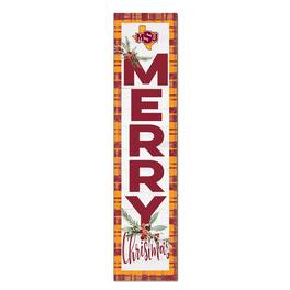 Jardine - Midwestern State Mustangs 12'' x 48'' Outdoor Merry Christmas Leaner - White