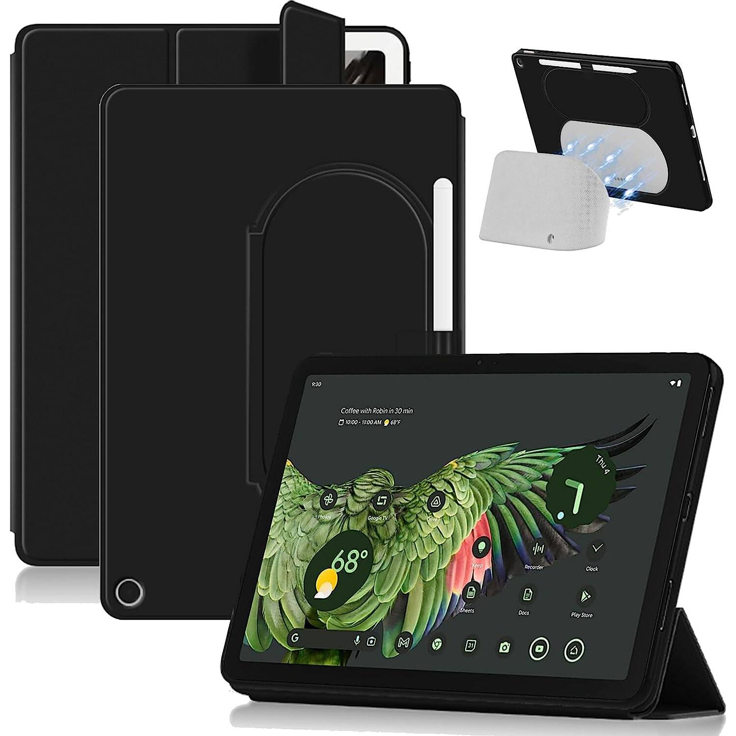 Alt View 11. SaharaCase - AirShield Tri-Fold Folio Case for Google Pixel Tablet - Black.