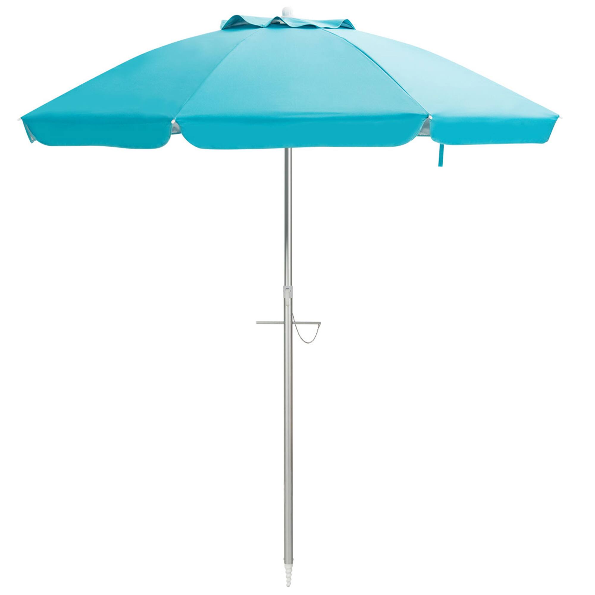 Alt View 3. Gymax - Gymax 6.5Ft Beach Umbrella w/ Tilt Mechanism Sand Anchor Carrying Bag Turquoise - Turquoise.
