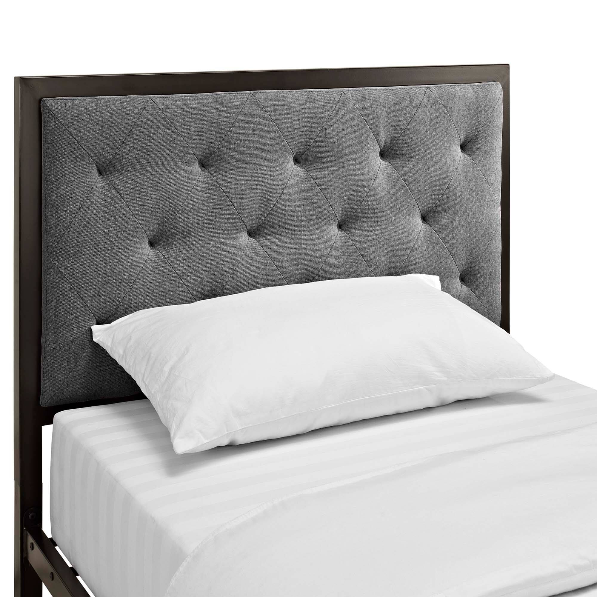 Alt View 7. Modway - Mia Fabric Twin Bed - Gray.