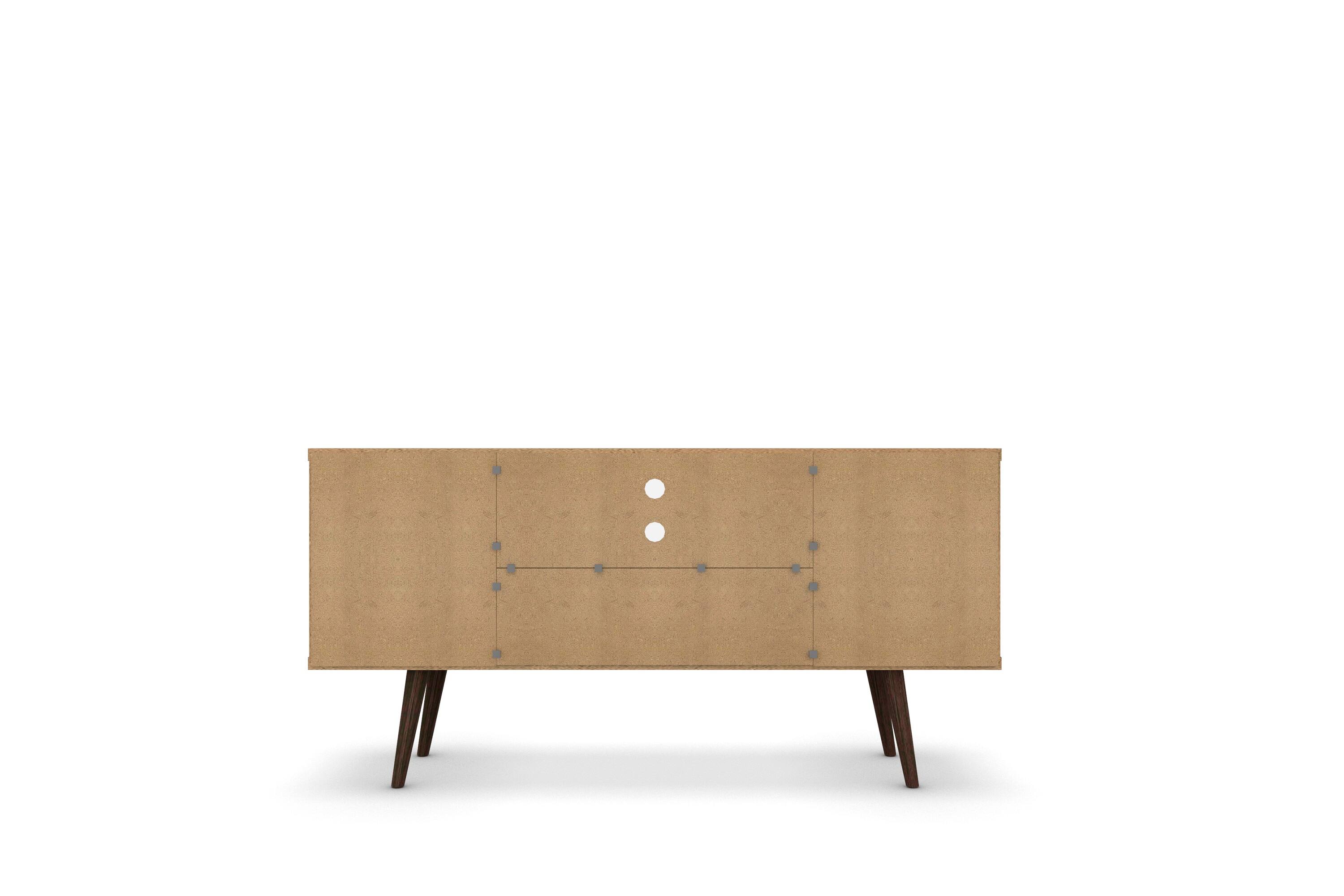 Alt View 1. TinyHomie - 53in TV Stand in Rustic Brown and White - Brown and White.