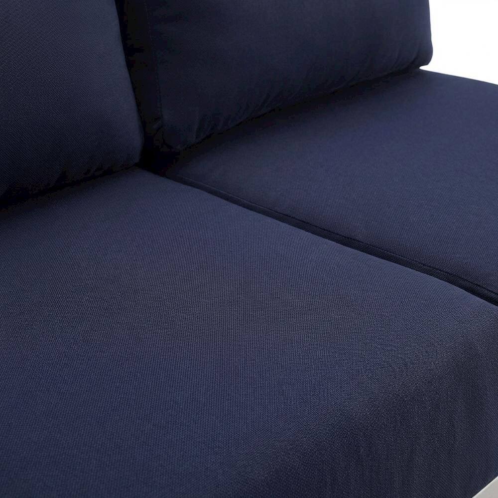 Alt View 1. Outdoor Escape - Aluminum Outdoor Loveseat with Fabric Cushions for Patio Comfort - Silver.