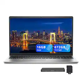 Dell - 15 15.6" FHD Laptop,Intel Core i7-1355U,16GB RAM,512GB SSD+160GB Docking Station,Intel UHD Graphics,Win 11 - Silver