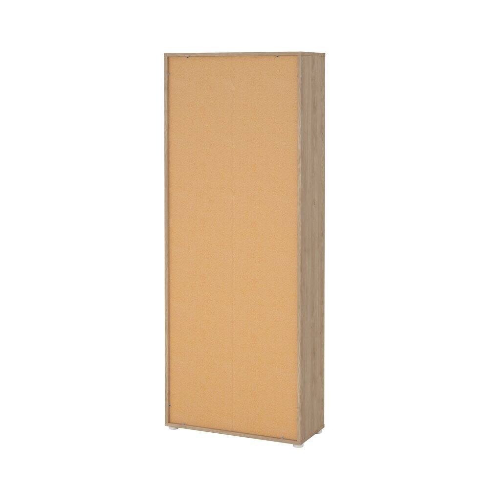 Alt View 2. FurniFact - 6-Shelf Bookcase with 2 Doors for Home Office or Living Room - Brown.