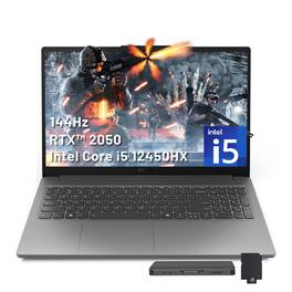 Lenovo - LOQ 15.6" 144Hz FHD Gaming Laptop,Intel i5-12450HX,RTX 2050,32GB DDR5,2TB SSD+1TB Docking Station,Win 11,Grey - Gray