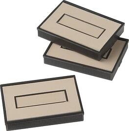 Offistamp - Double Blank Dry Replacement Stamp Pads, 3/Pack (034515) - Black/Beige