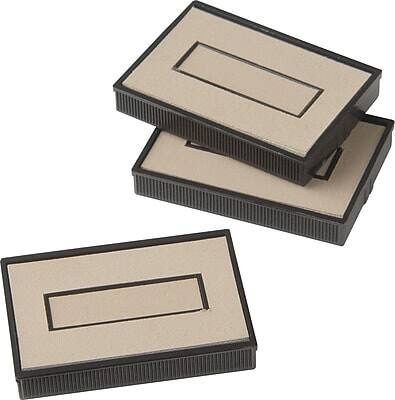 Front. Offistamp - Offistamp Double Blank Dry Replacement Stamp Pads, 3/Pack (034515) - Black/Beige.