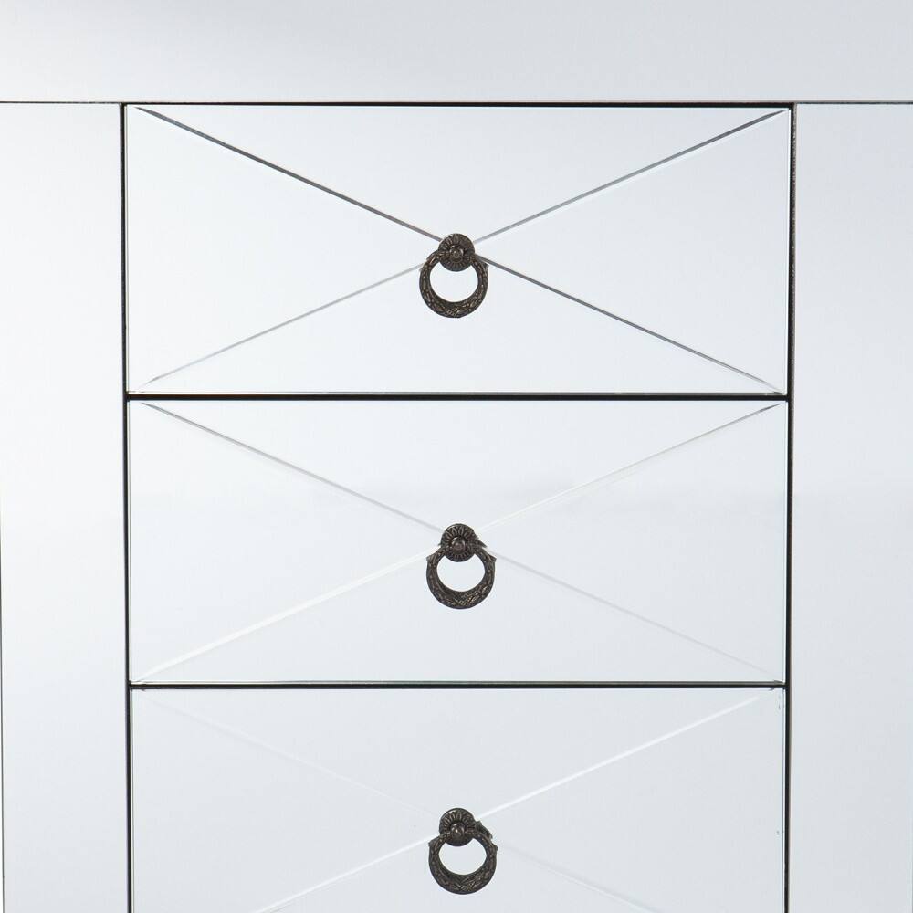 Alt View 4. Hivvago - Hivvago 26 Inch End Table With Three Drawers - Silver.
