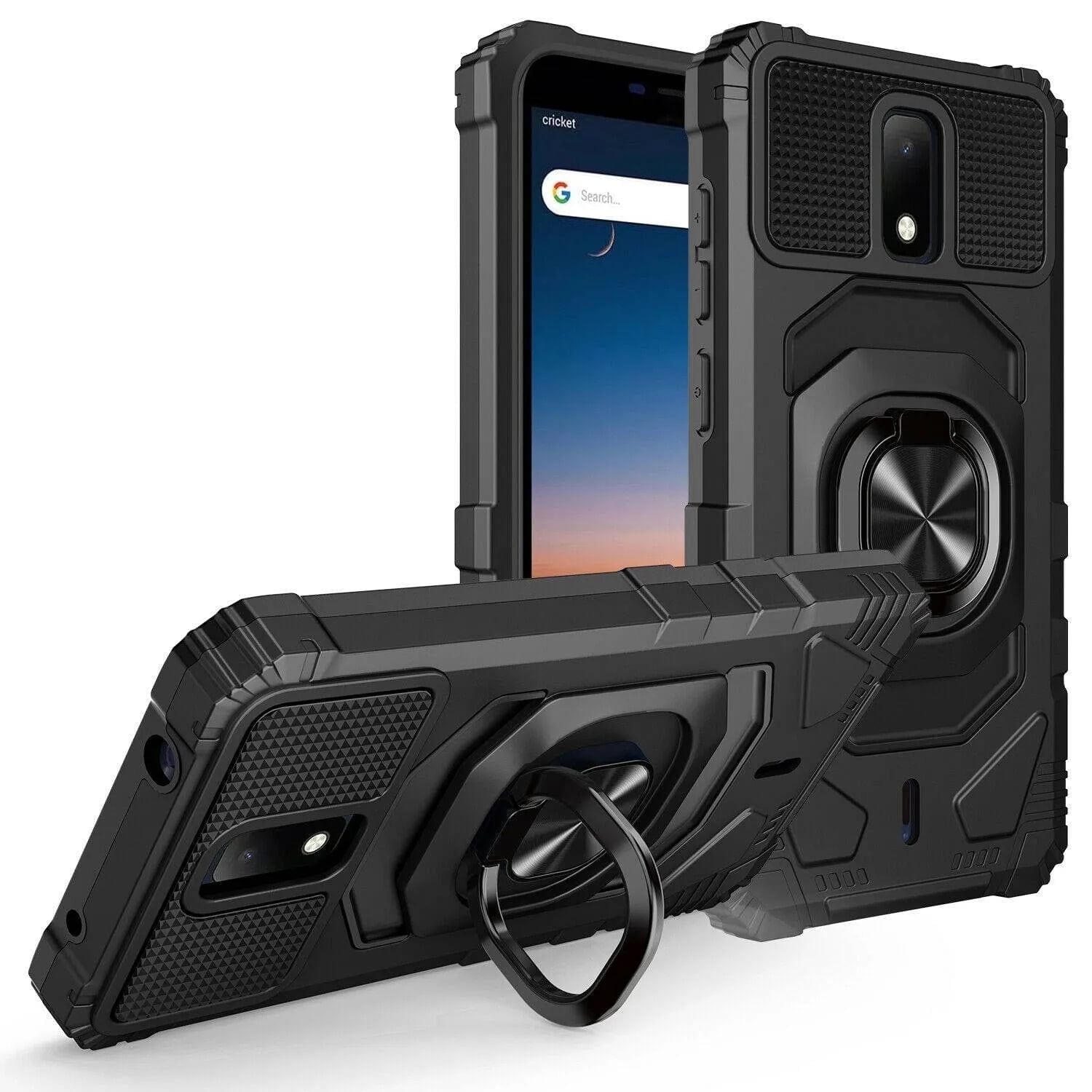 RomeTech - Rome Tech Armor Case with Kickstand for Cricket Debut 4G - Black