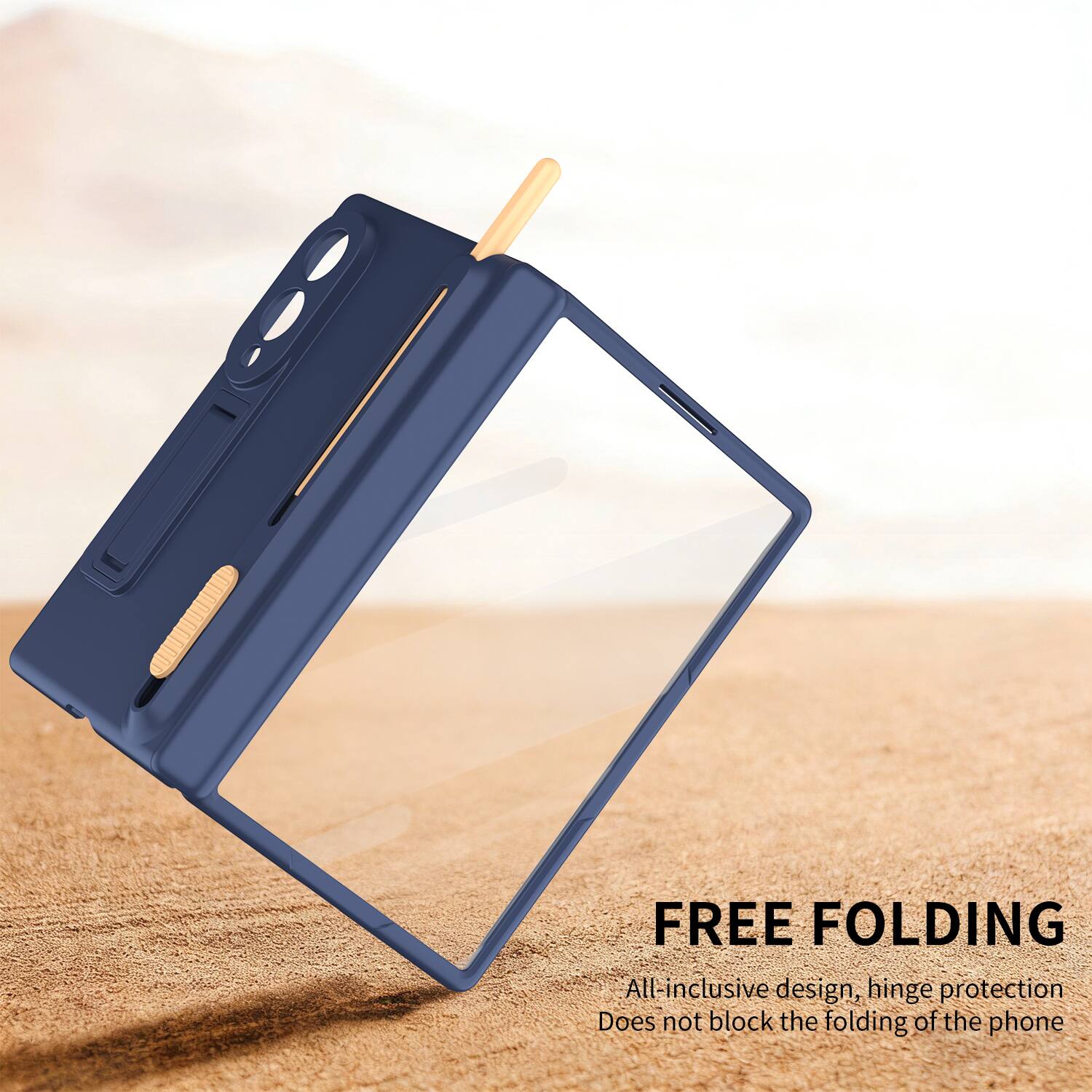 FREE FOLDING  
All-inclusive design, hinge protection  
Does not block the folding of the phone