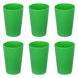 Unique Bargains - 6pcs Plastic Tumblers, 8.8oz Reusable Unbreakable Water Tumblers for Home Office Outdoors Water Coffee Milk Juice Tea - Green