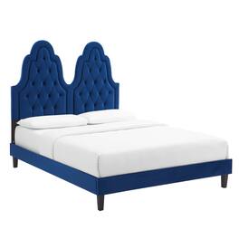 Modway - Alexandria Tufted Performance Velvet King Platform Bed - Blue