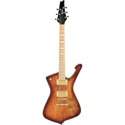 Front. Ibanez - Ibanez Iceman Standard Series IC420MFM Electric Guitar, Caramel Burst Low Gloss.