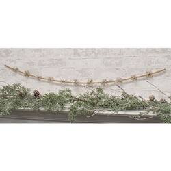 Angle. BreeBe - Champagne Bead & Tinsel Garland 43"L - Champagne.