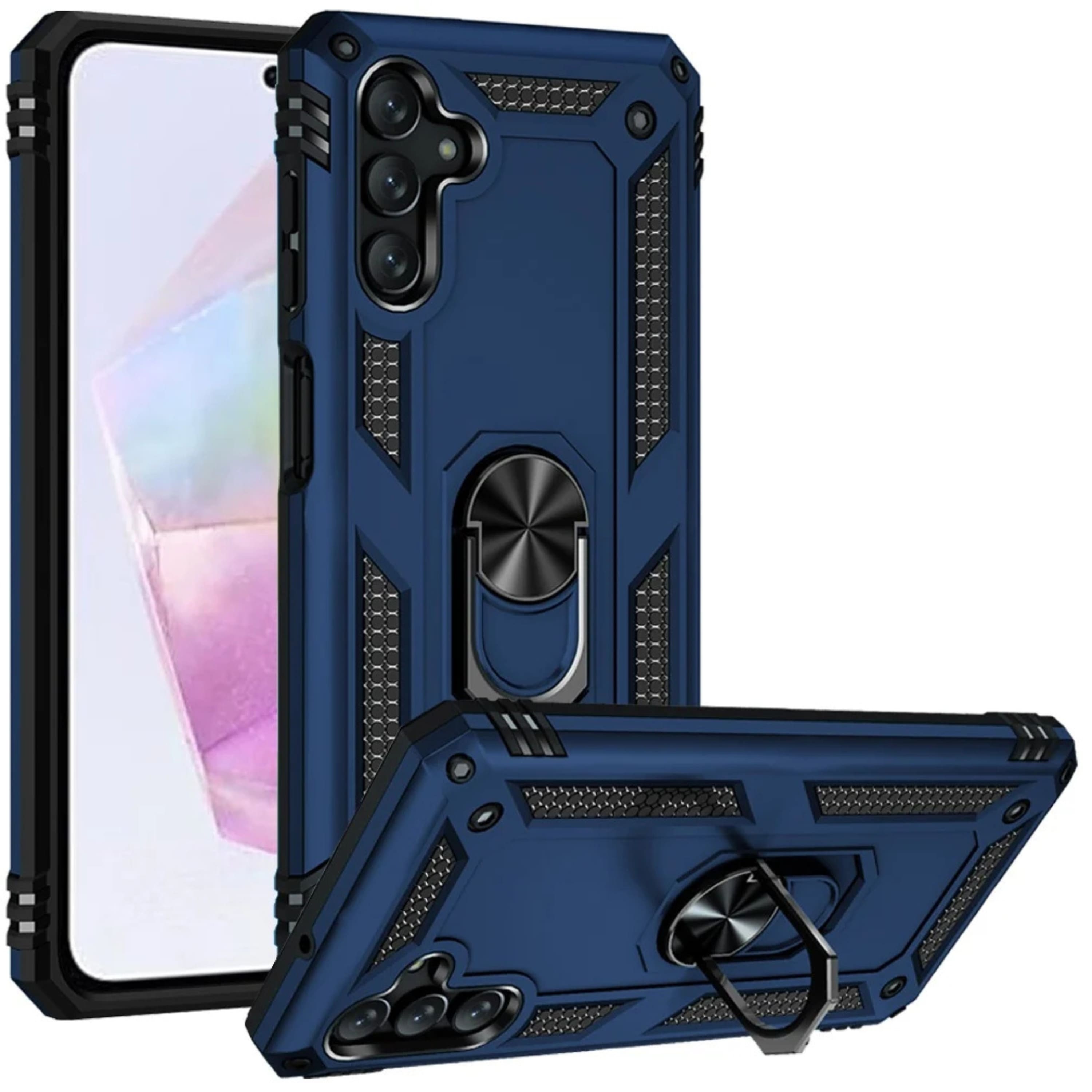 Kitcheniva - Ring Holder Magnetic Kickstand Hybrid Case With Tempered Glass For Samsung A36 A56 - Blue price history on PriceWatchPro