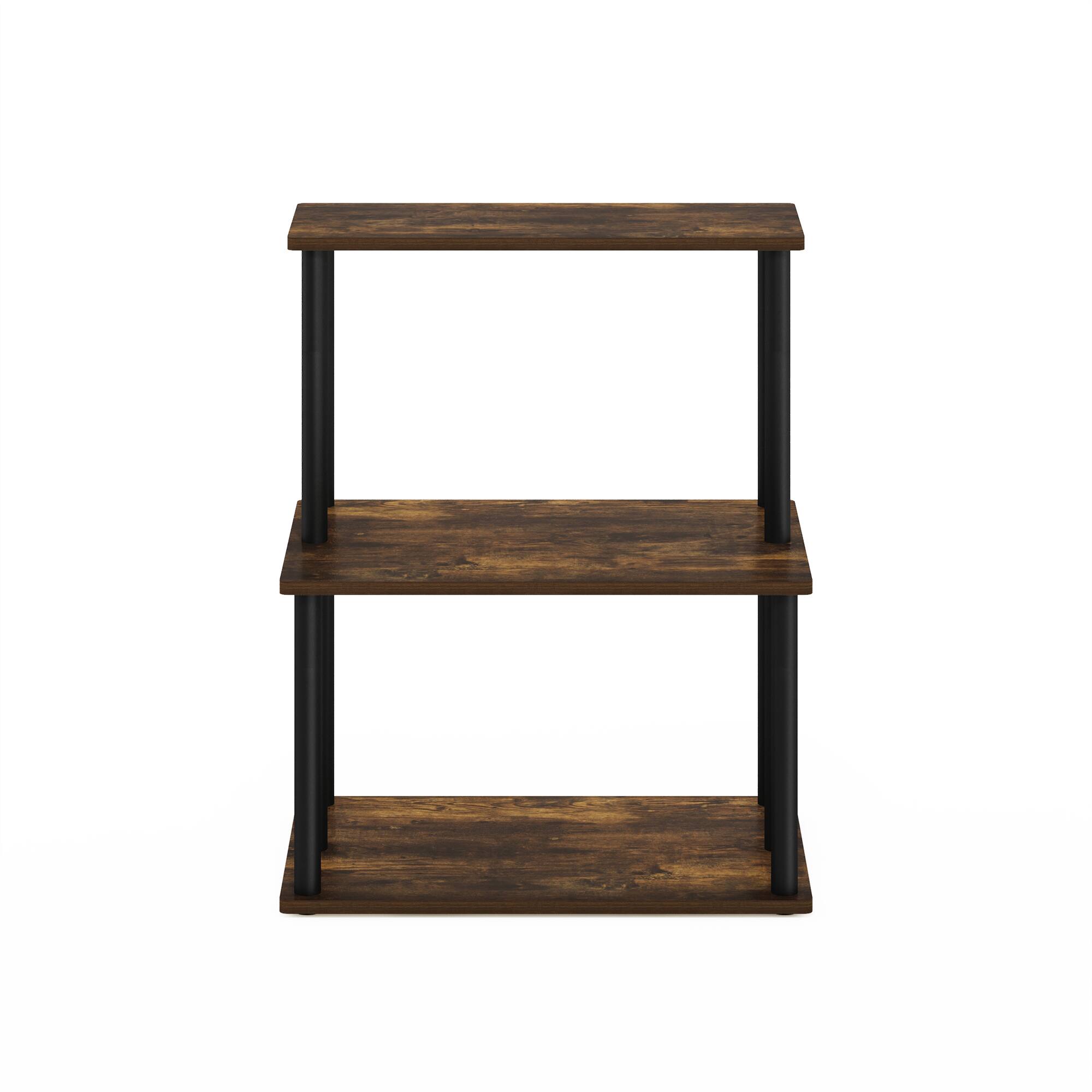 Alt View 2. Furinno - Turn-N-Tube 3-Tier Toolless Kitchen Storage Shelf - Amber Pine/Black.