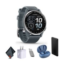Garmin - Approach S44, Silver/Twilight Silicone GPS Golf Smartwatch Bundle - Gray - (2025)