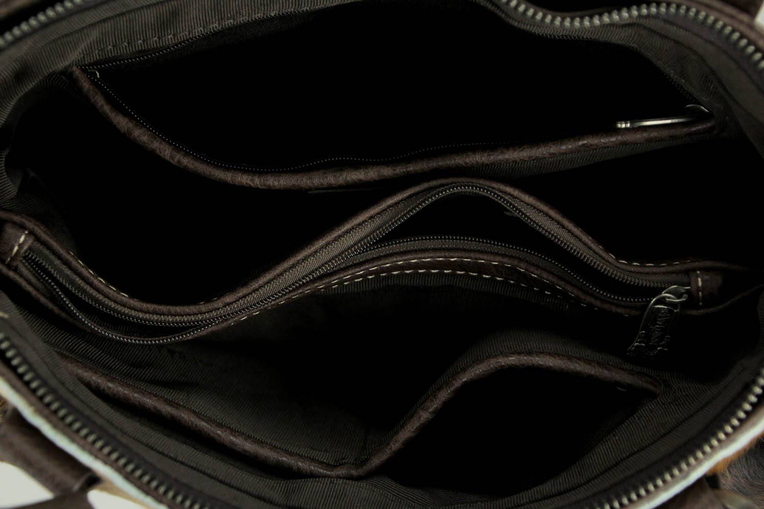 Alt View 2. Trinity Ranch - Montana West Trinity Ranch Hair-On Leather Trim Shoulder Tote Bag - Coffee.