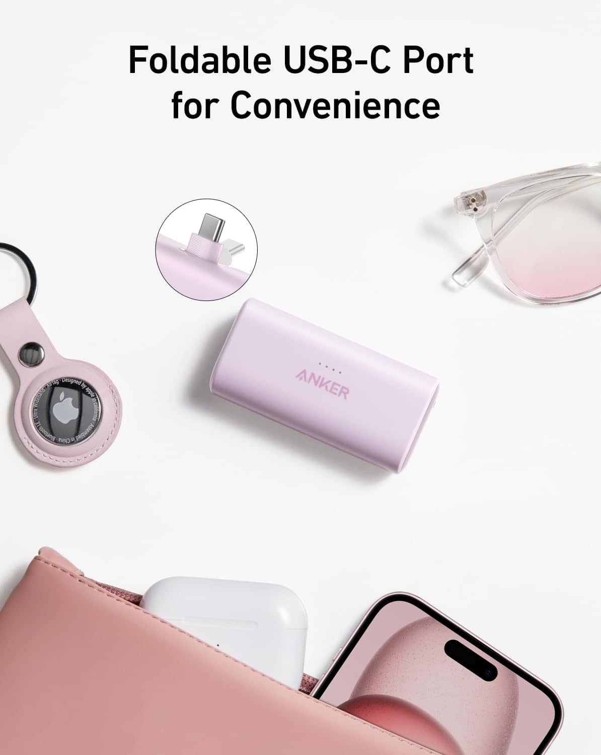 Anker iPhone 17 Portable Charger Nano Power Bank Pink A1653 - Best Buy