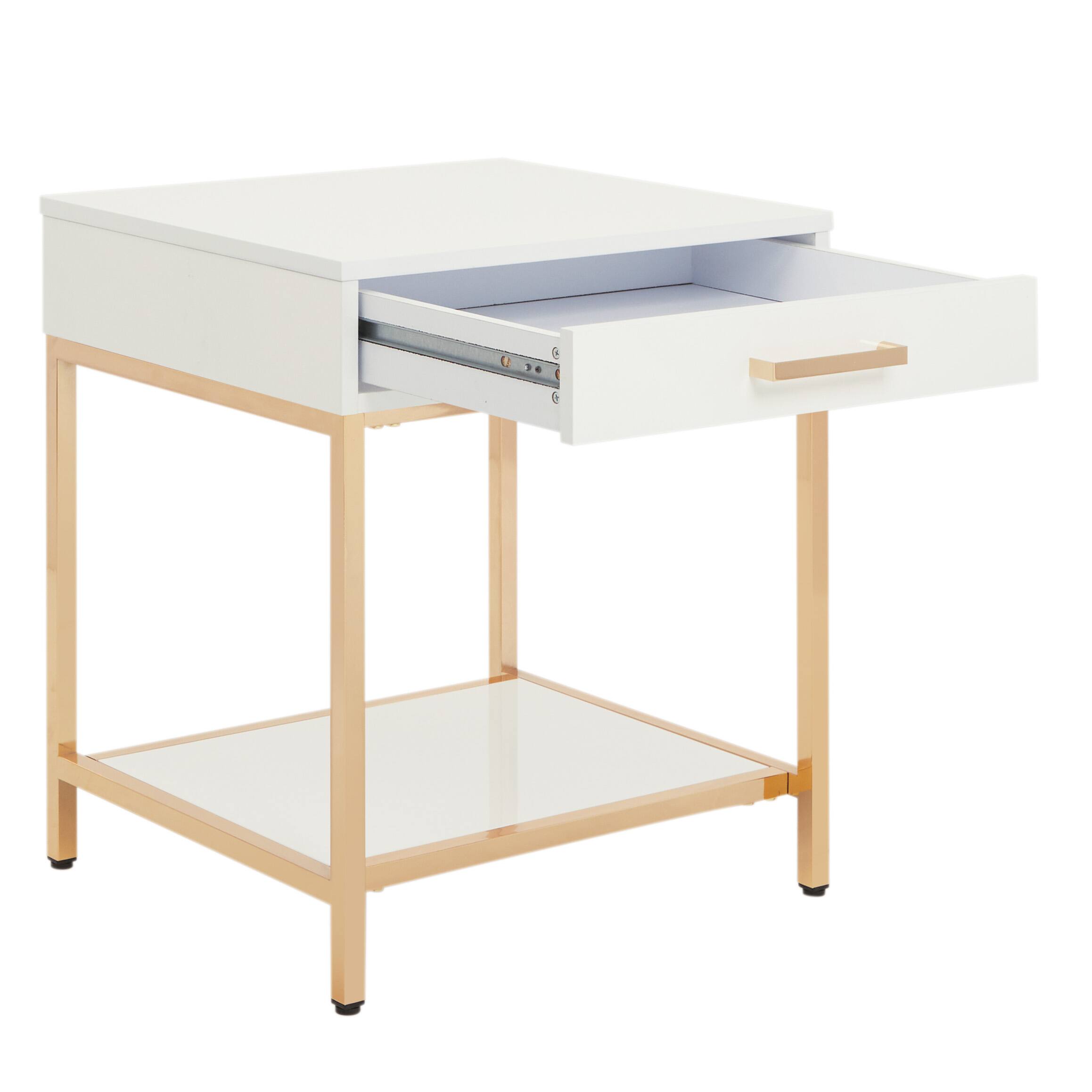Alt View 1. OSP Home Furnishings - Alios End Table - White/Gold.